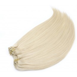 24 inch (60cm) Deluxe clip in human REMY hair - platinum