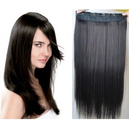 20 inches one piece full head 5 clips clip in hair weft extensions straight – natural black