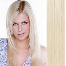 16 inch (40cm) Clip in human hair 100g - platinum blonde