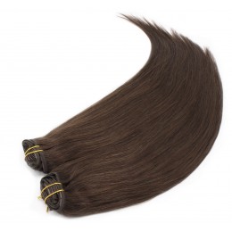 28 inch (70cm) Deluxe clip in human REMY hair - dark brown