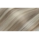 Clip in maxi set 43cm pravé lidské vlasy - REMY 140g - platina/světle hnědá